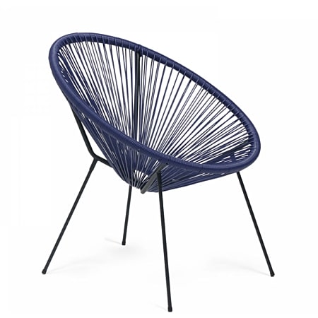 Summertime Cabana Chair In String Rattan Navy Blue 1 Piece