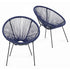 Summertime Cabana Chair In String Rattan Navy Blue 1 Piece