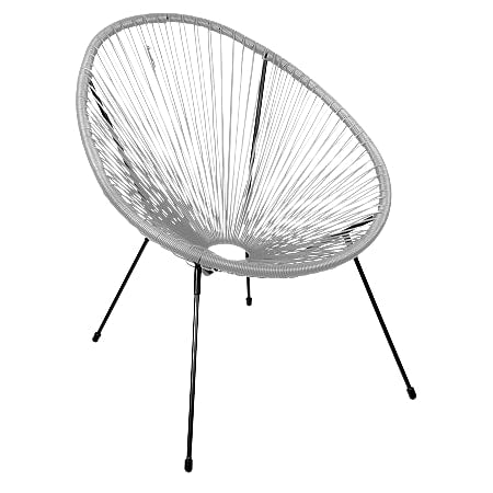 Summertime Cabana Chair In String Rattan Light Grey 1 Piece