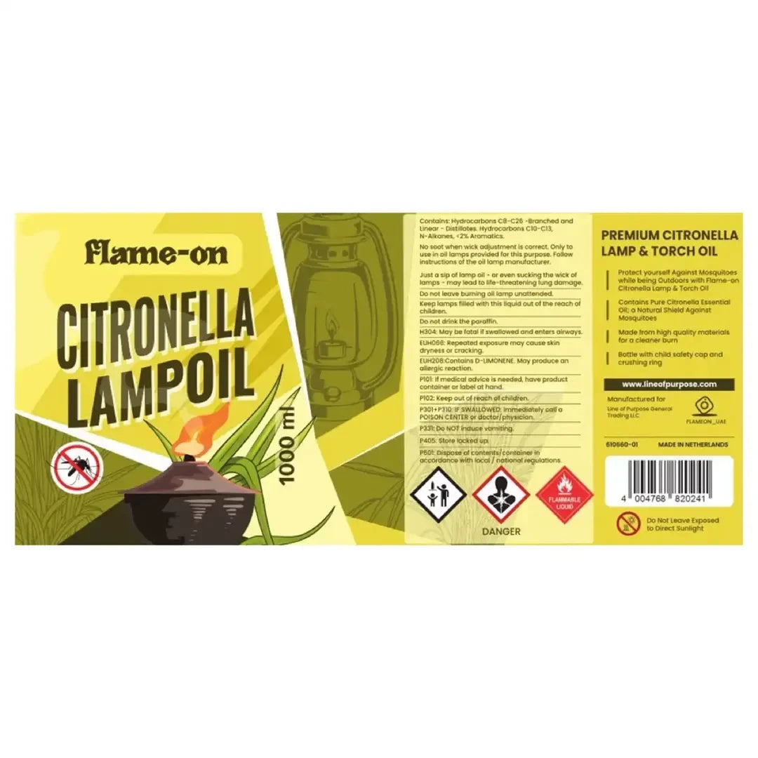 Flame On Citronella Lamp Oil 1000ml