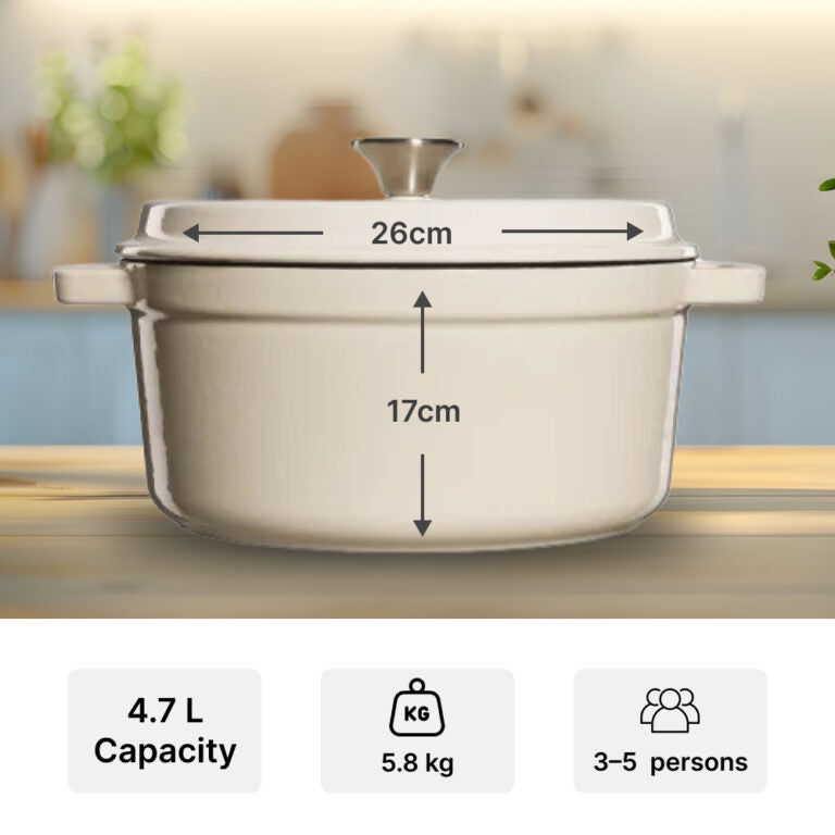 Grand Feu Cast iron pot Grand Feu 4.7 L (White)