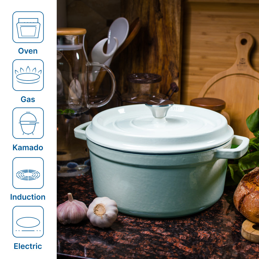 Grand Feu Cast iron pot Grand Feu 3.5 L (light blue)