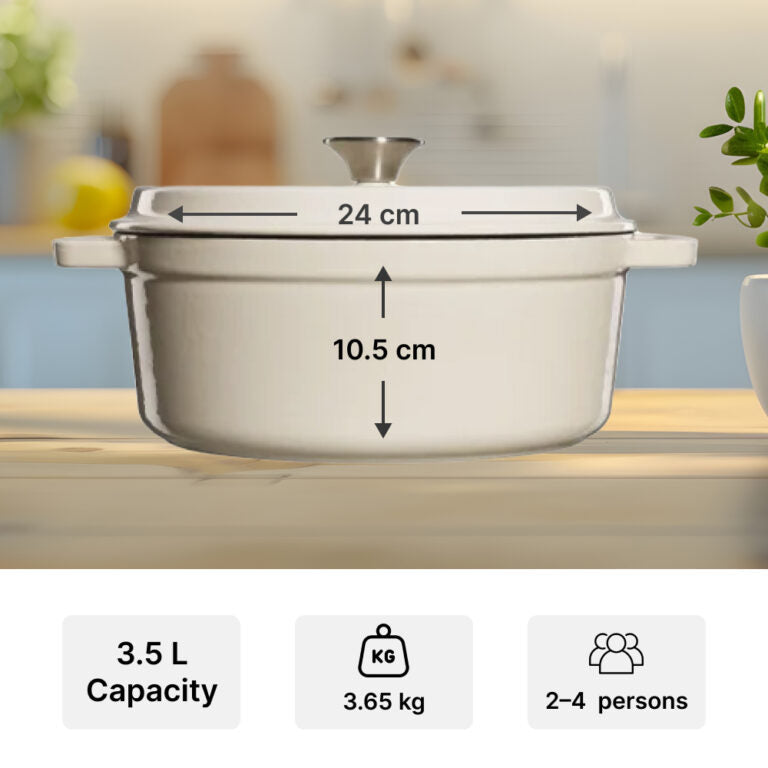 Grand Feu Cast iron pot Grand Feu 3.5 L (White)