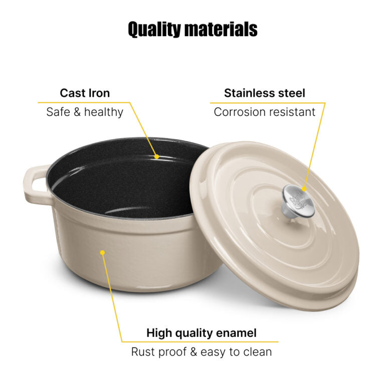 Grand Feu Cast iron pot Grand Feu 3.5 L (White)