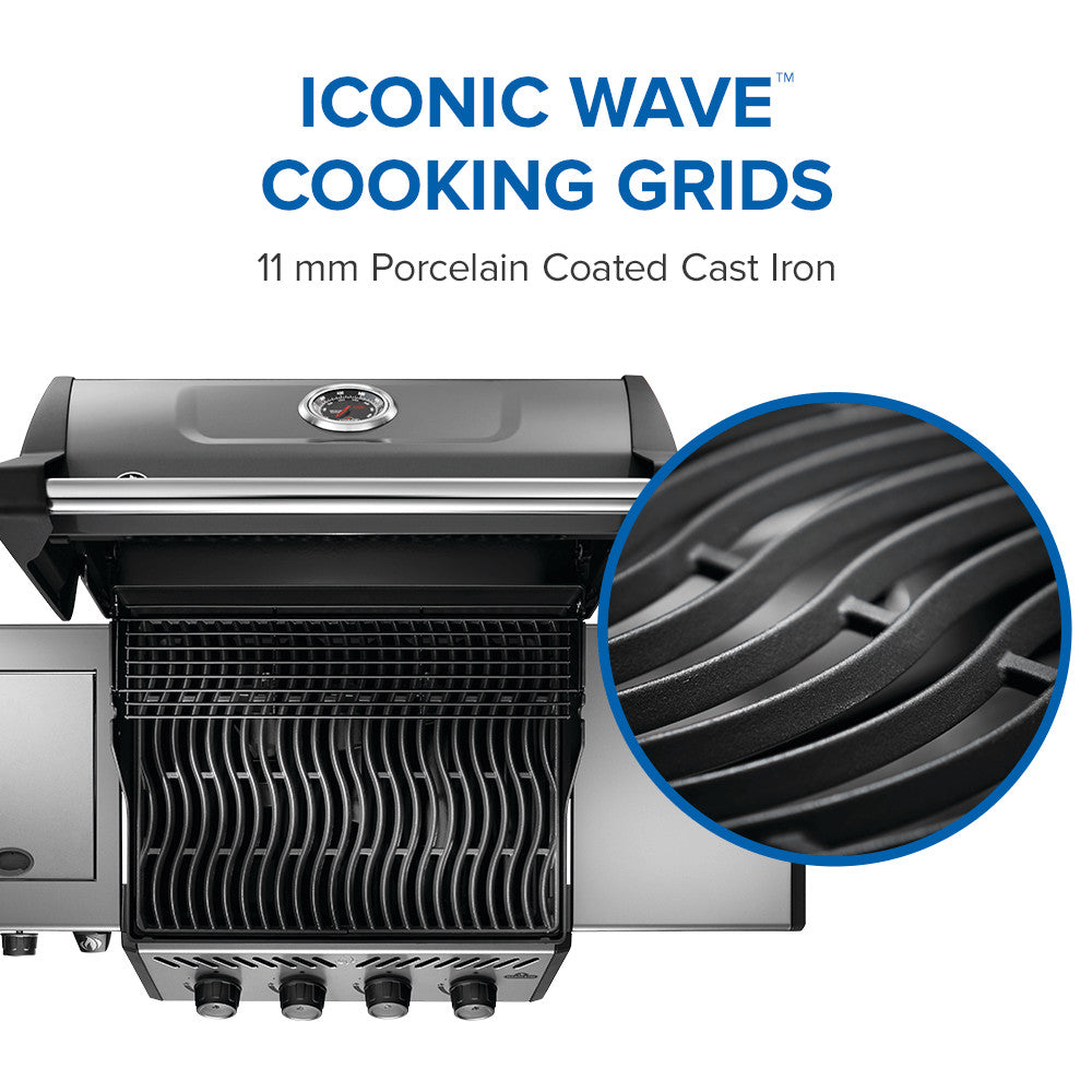 Napoleon Freestyle 425 Propane Gas Grill With Range Side Burner, Graphite