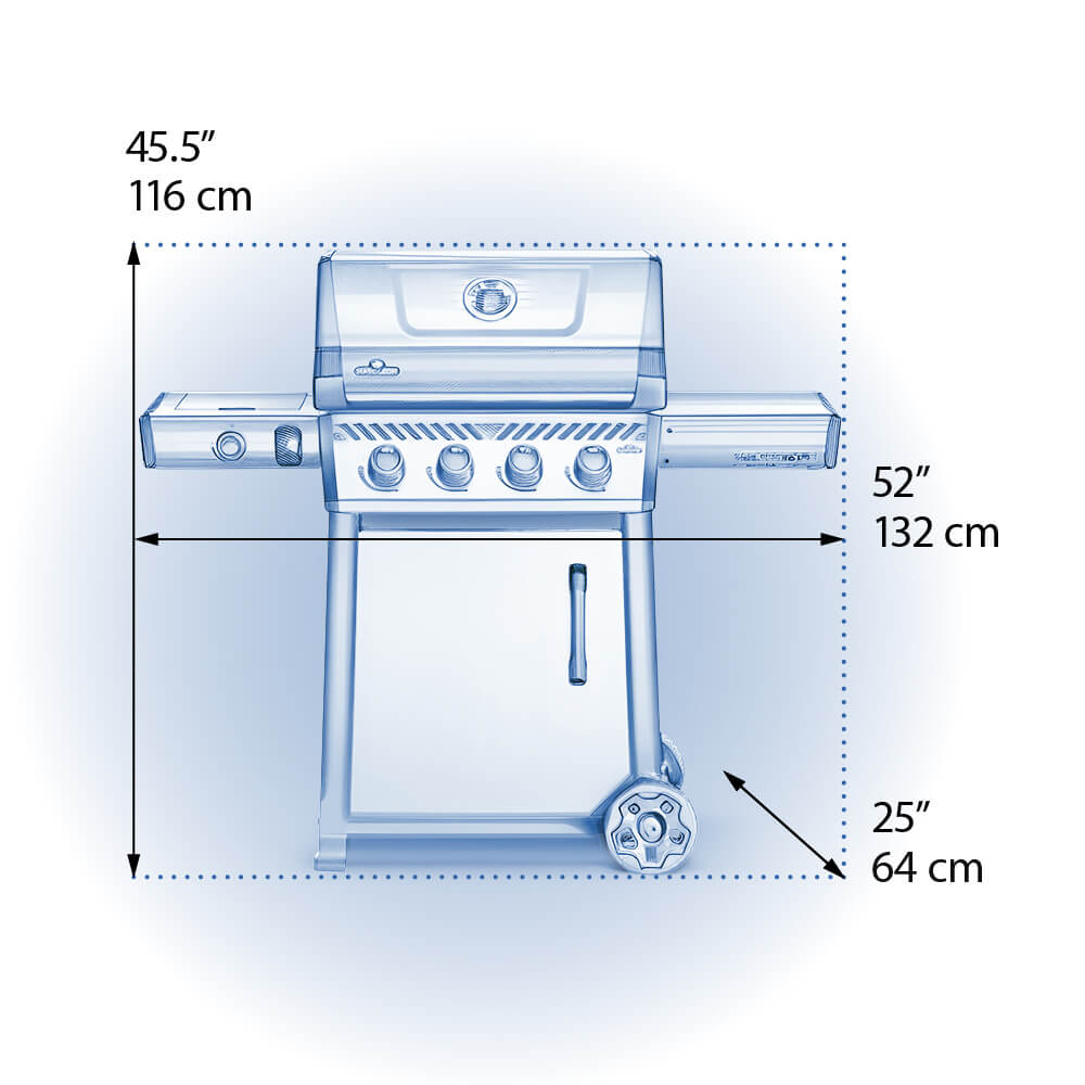 Napoleon Freestyle 425 Propane Gas Grill With Range Side Burner, Graphite