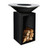 OFYR Classic Storage Black 85 Wood-Fired Outdoor Grill & Fire Pit – Compact Plancha BBQ with Built-In Log Storage