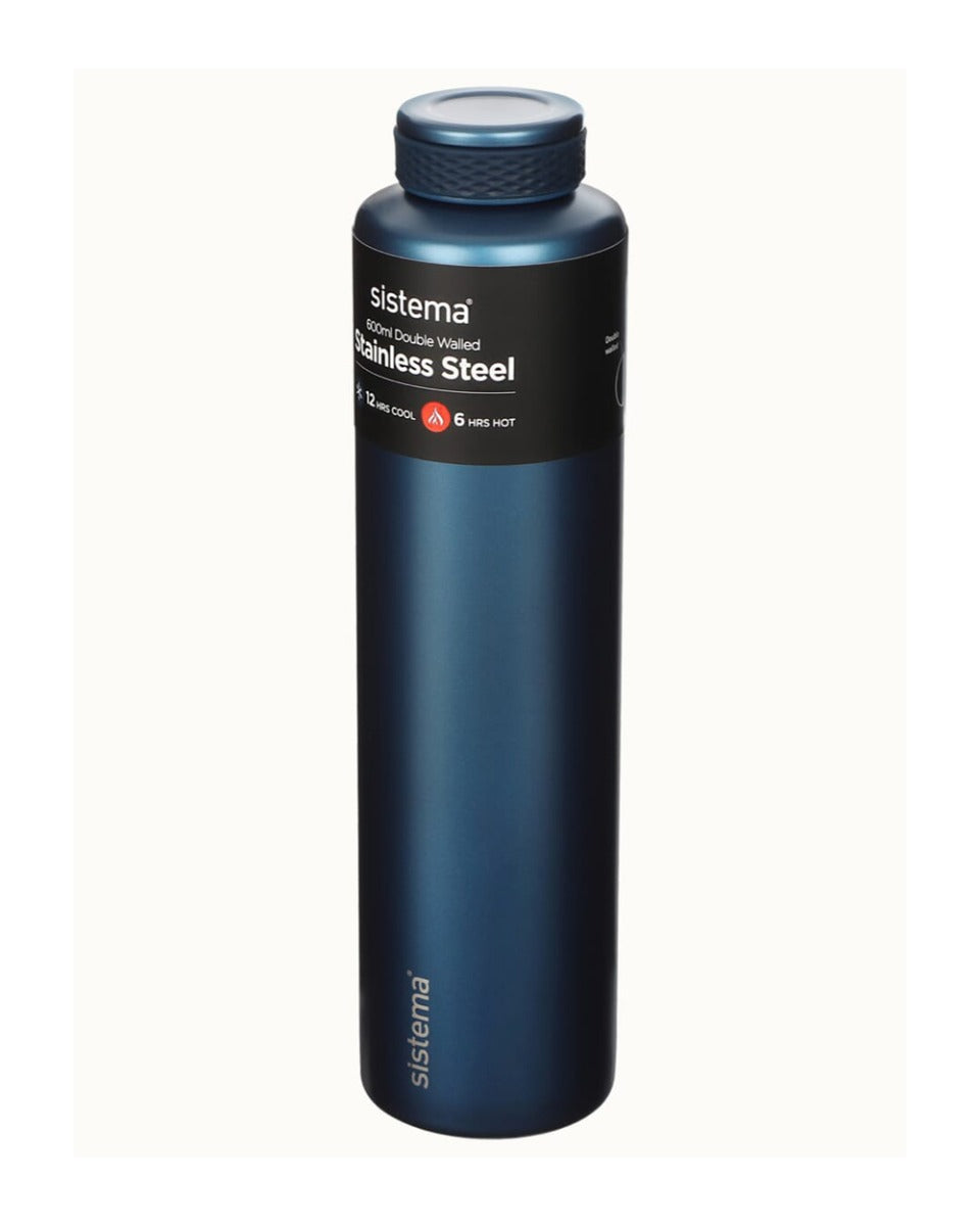 Sistema 600ML Chic Stainless Steel Bottle Blue