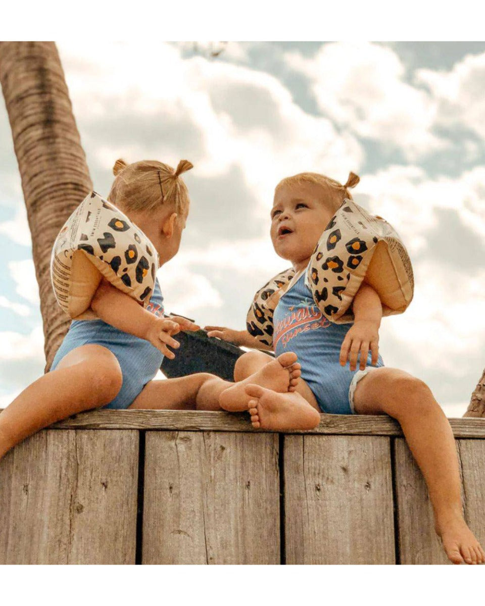 Swim Essentials Beige Leopard Inflatable Swimming Armbands 0-2 years