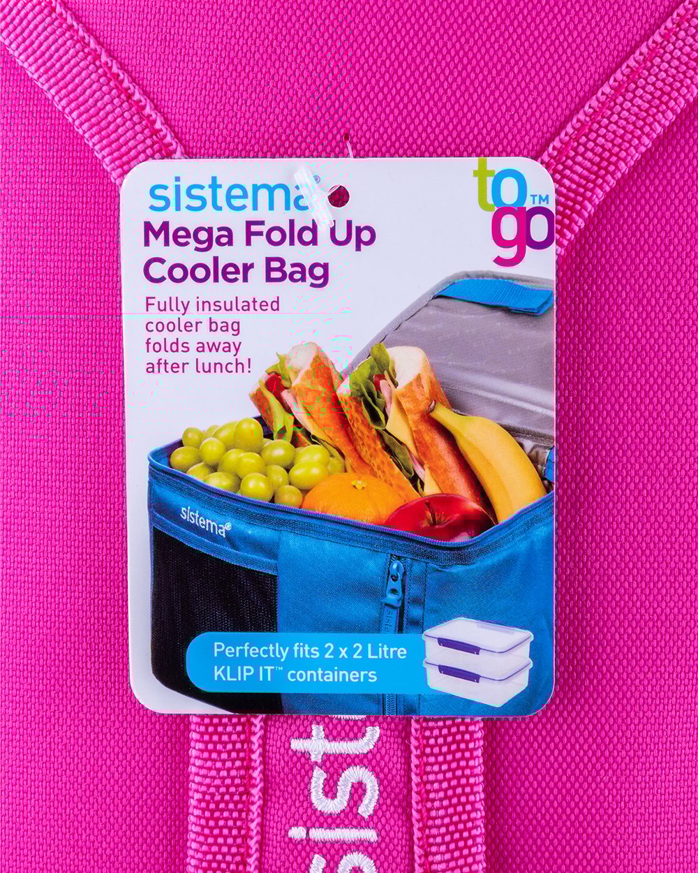 Sistema Mega Fold Up Cooler Bag Pink