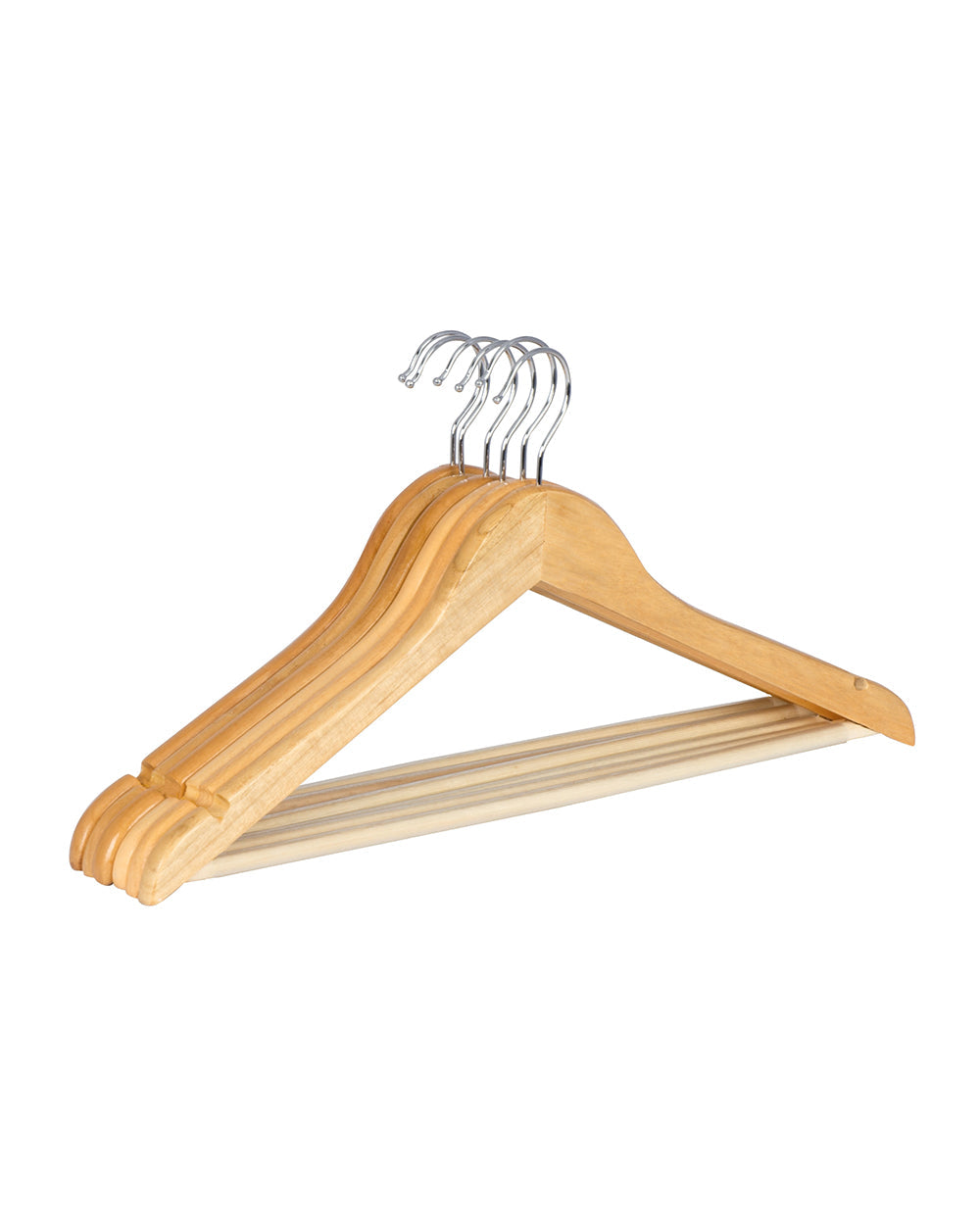 Wenko Shaped Hanger Eco 6 Pieces Wood Natural