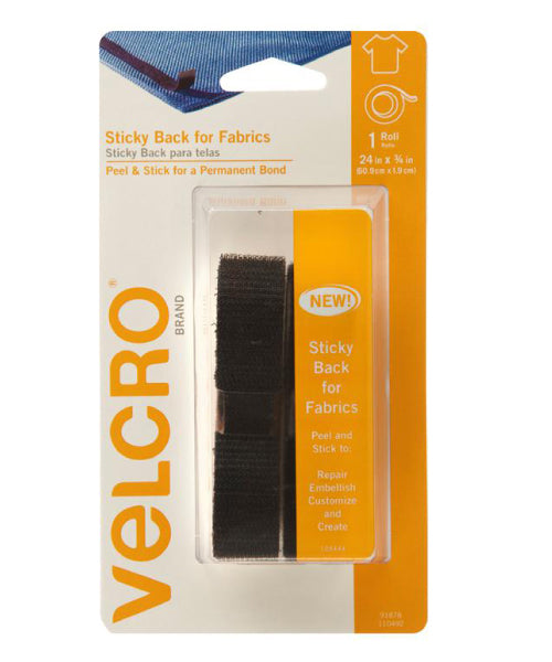 Velcro Sticky Back Fabrics 24X 3/4 Inches Tape Black