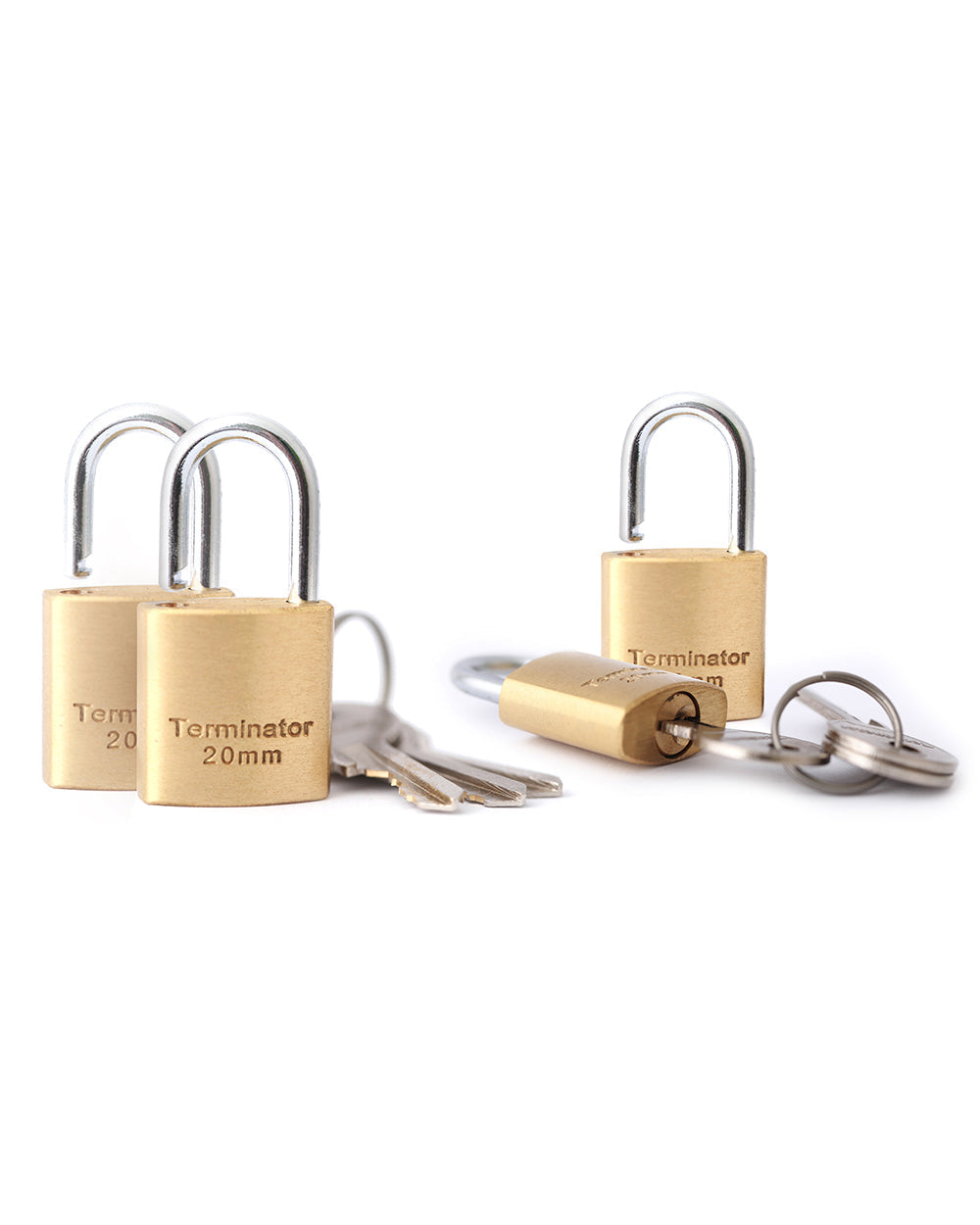 Terminator brand Brass Pad Locks Set of 4