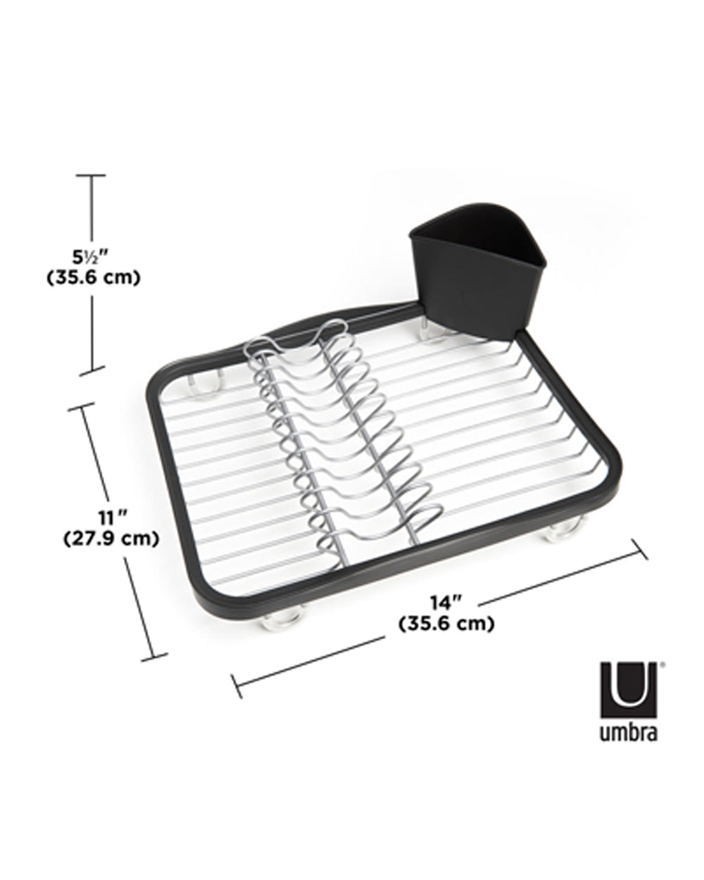 Umbra Sinkin Dish Rack Smoke Nickel