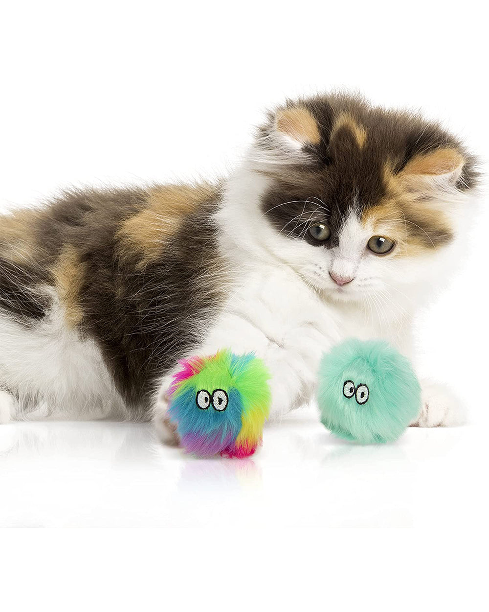 Smartykat Fuzzy Friends Plush Catnip Ball Cat Toy Set Of 2