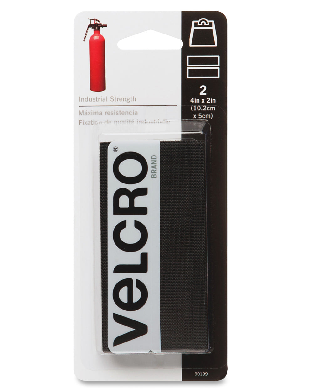 Velcro 2Pack 2X4 Inches Black Strip