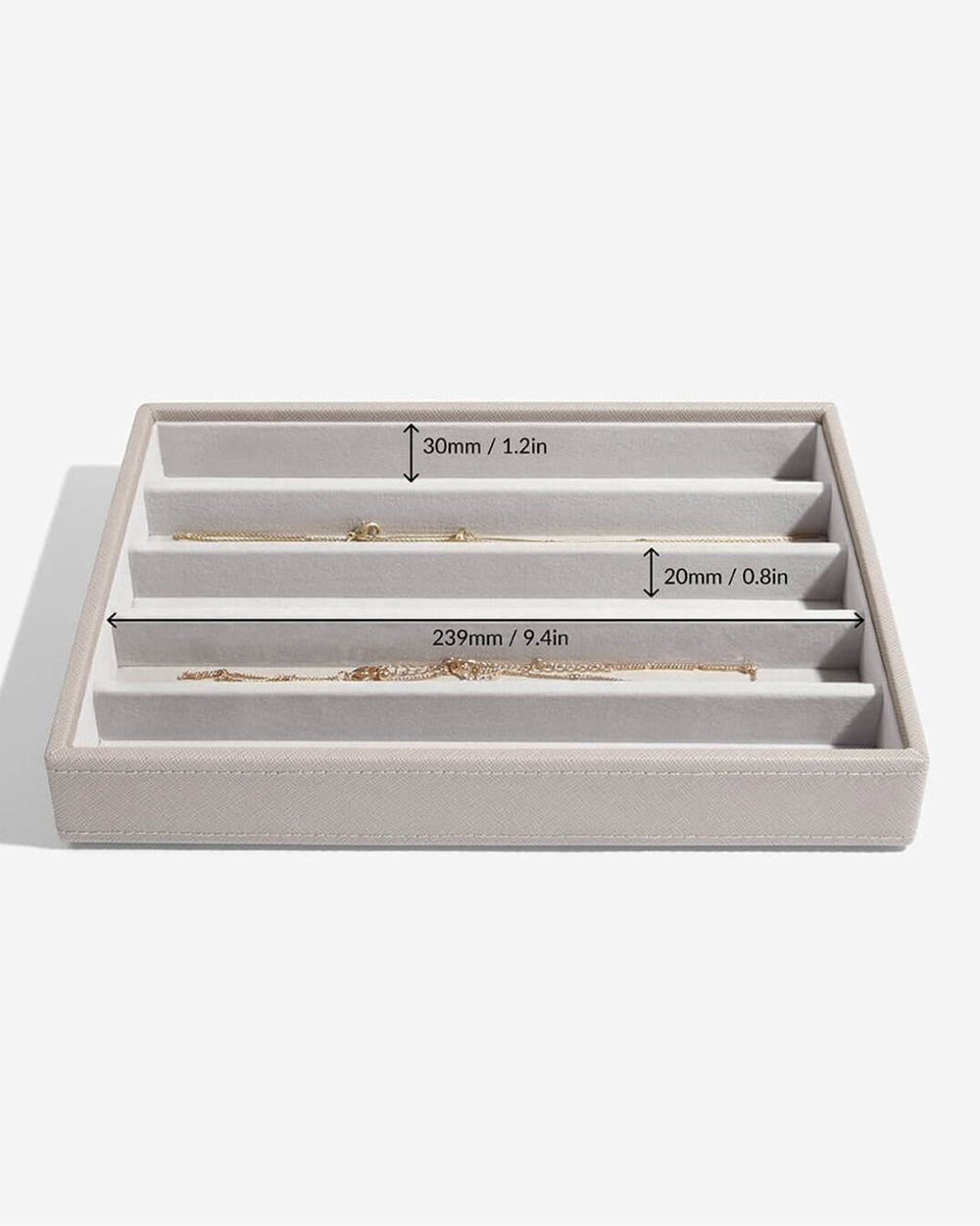 Stackers Classic 5 Compartment Necklace Box Taupe
