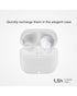 SBS Stereo Wireless Earphones 200 Mah Charging Base Touch Controls & Microphone White