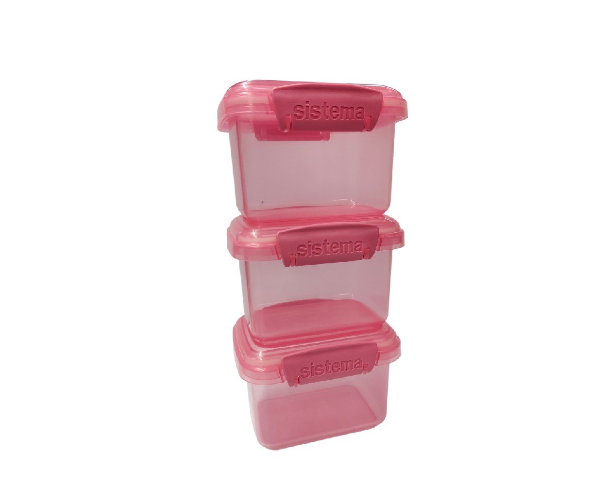 Sistema 400ML Rectangular Lunch Box Pack of 3 Light Orange
