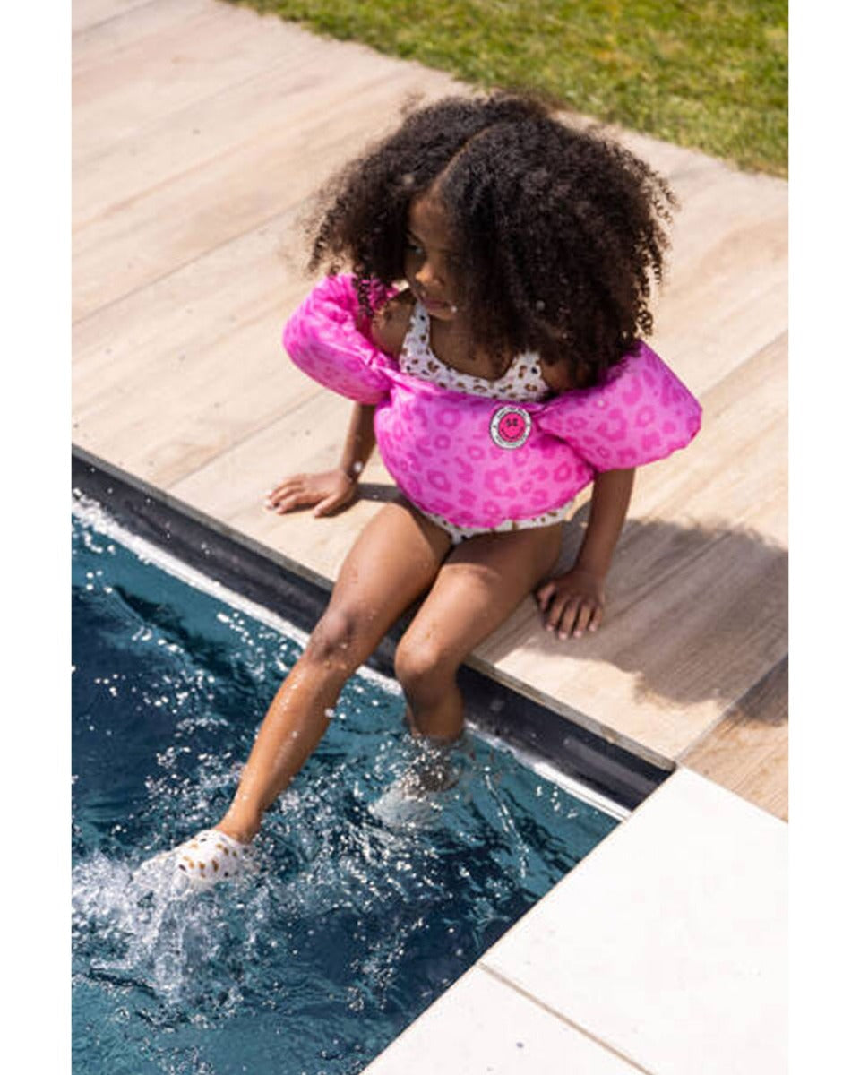 Swim Essentials Pink Leopard Puddle Jumper 2-6 years