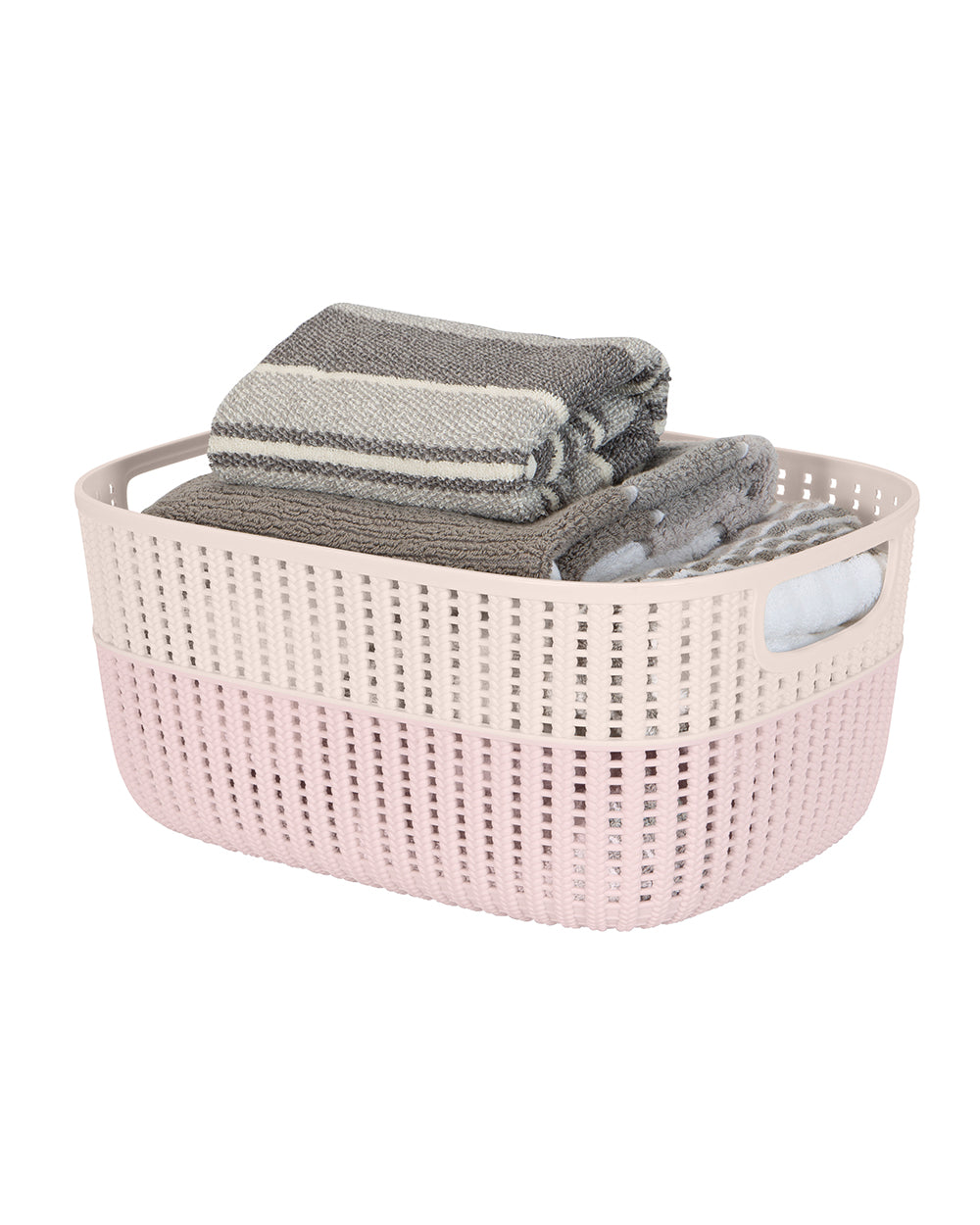 Simplify Sailor Knot Storage Tote Two Tone Large Blush