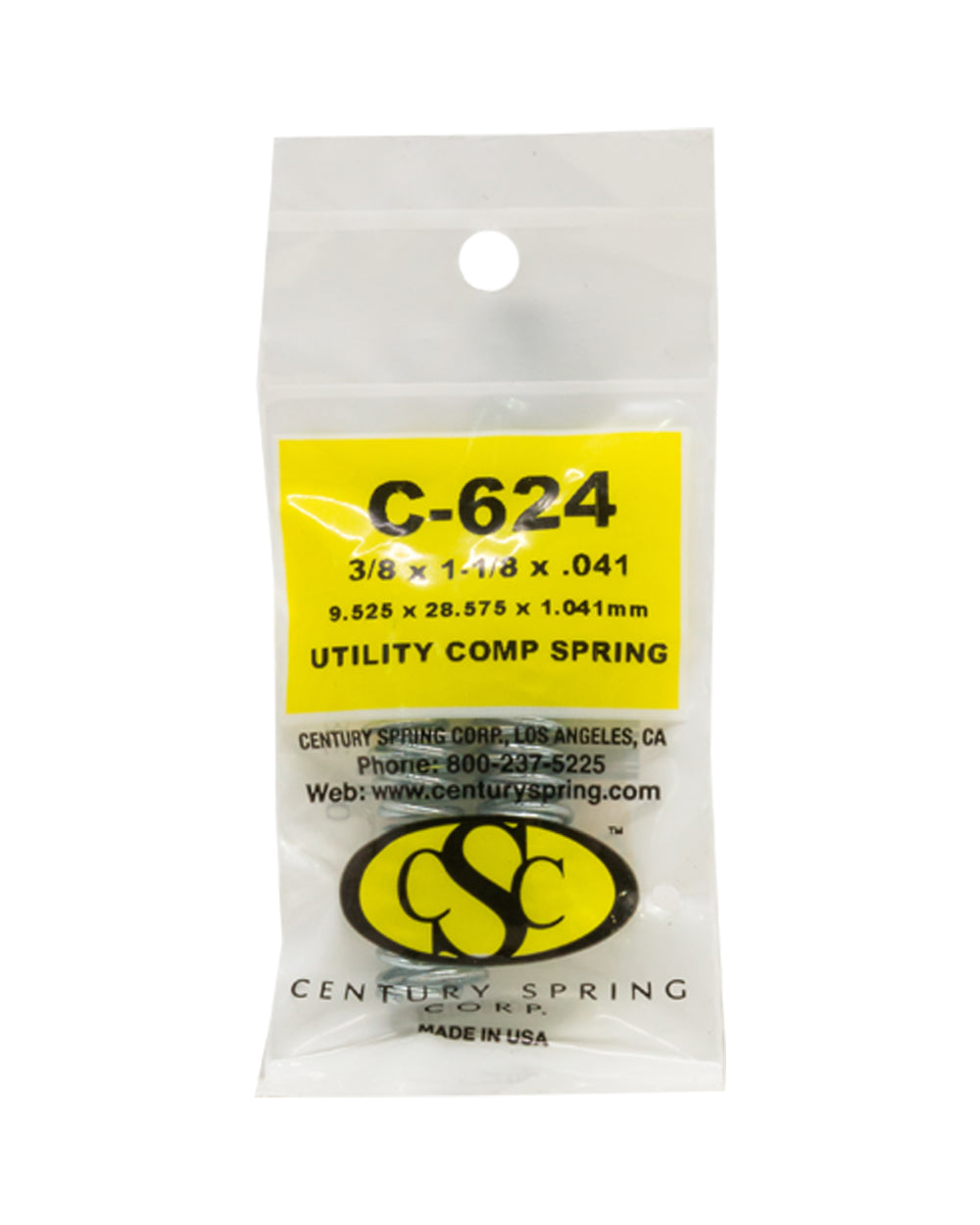 Utility Comprssn Spring 9.5 x 28.5 x 1.04 mm Pack of 4