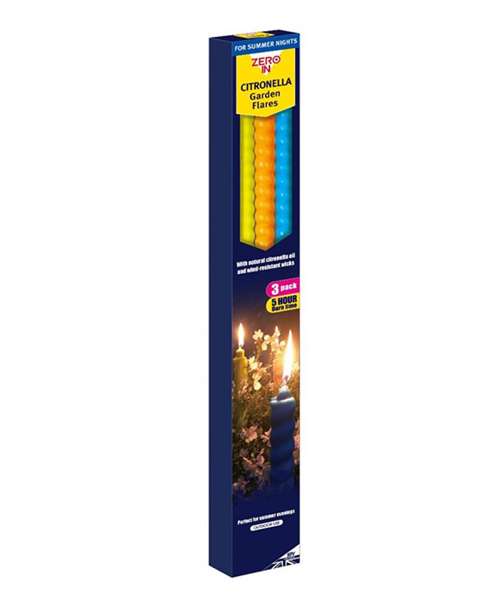 Zero Citronella Garden Flares Long Pack of 3