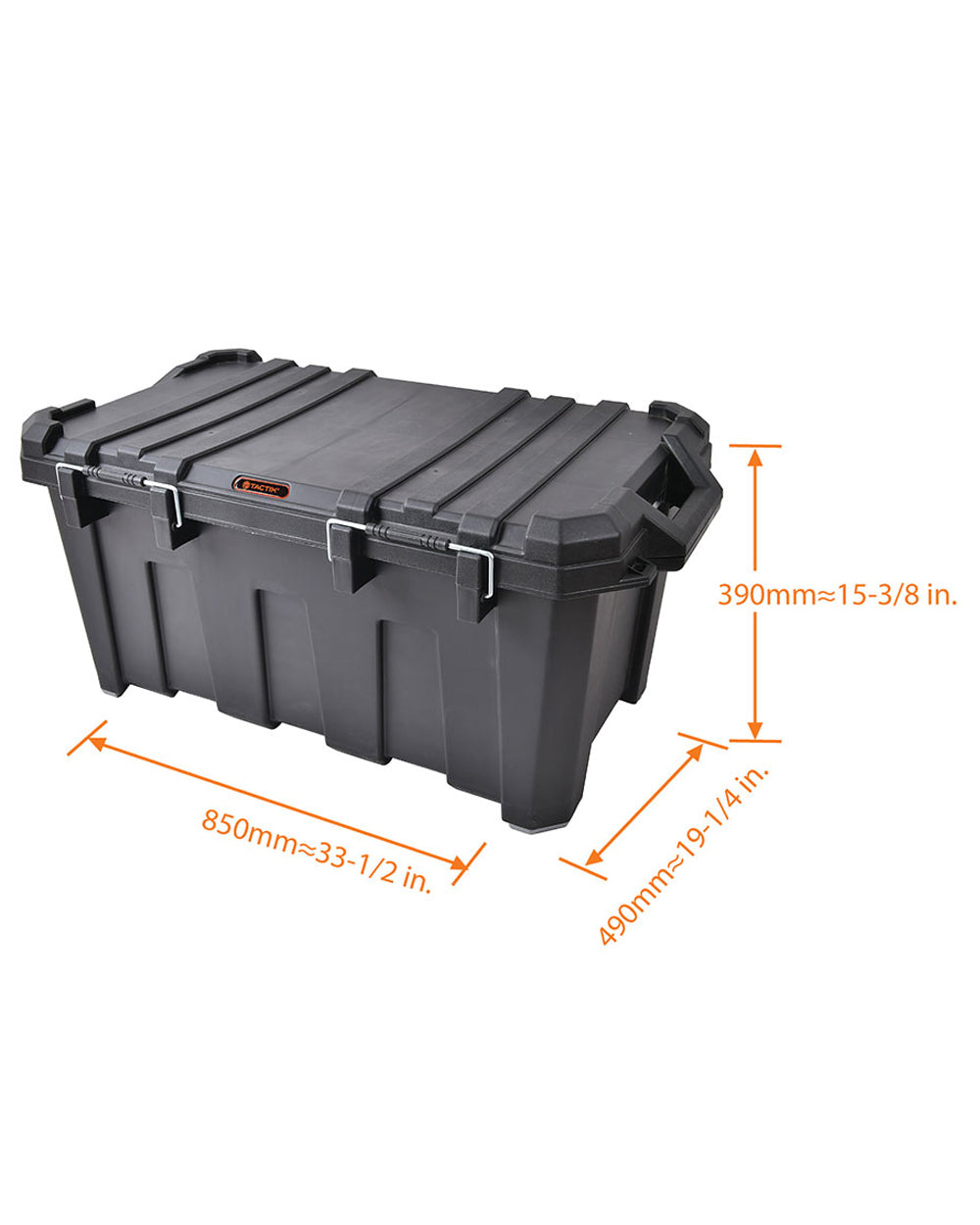 Tactix 85L Heavy Duty Storage Box 85 x 49 x 39 cm Black