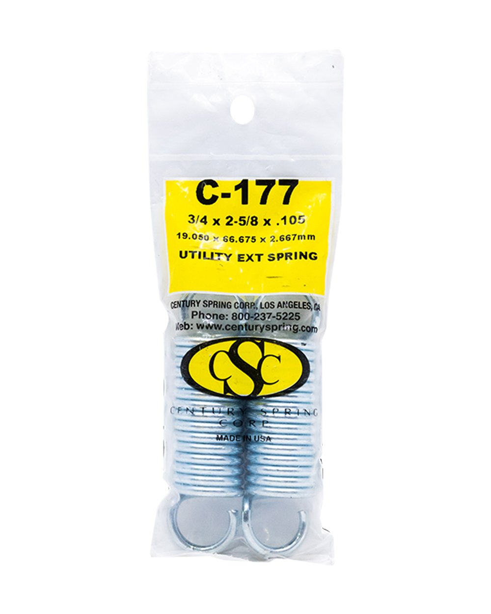 Utility Extension Spring Pack of 2 - 19.050 x 66.67 x 2.66 mm