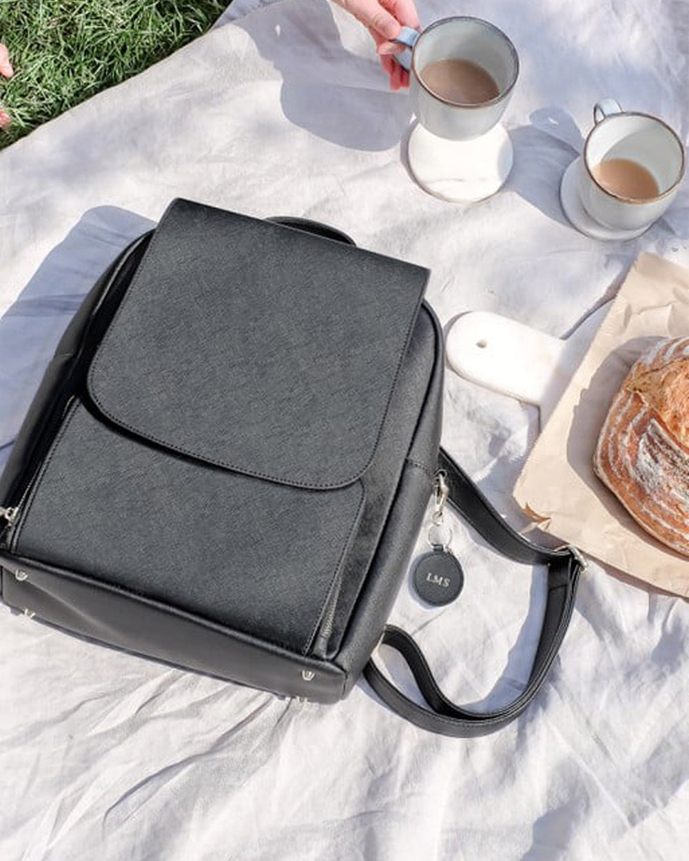 Stackers Backpack Black Saffiano