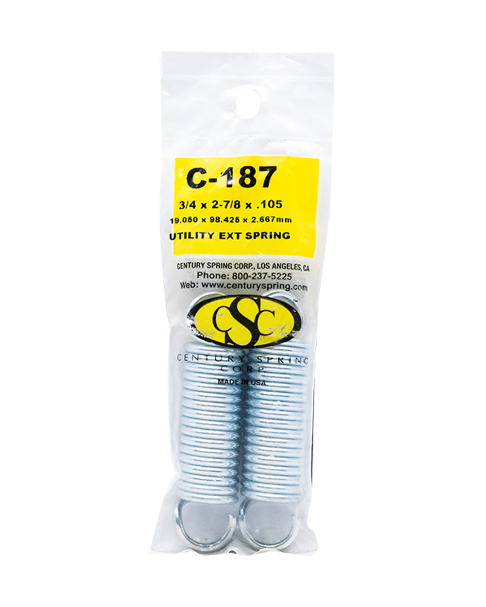 Utility Extension Spring Pack of 2 - 19.050 x 98.425 x 2.667 mm