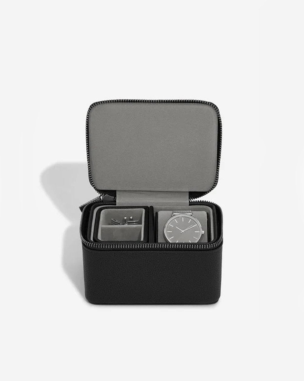 Stackers Pebble Black Watch & Cufflink Box Black