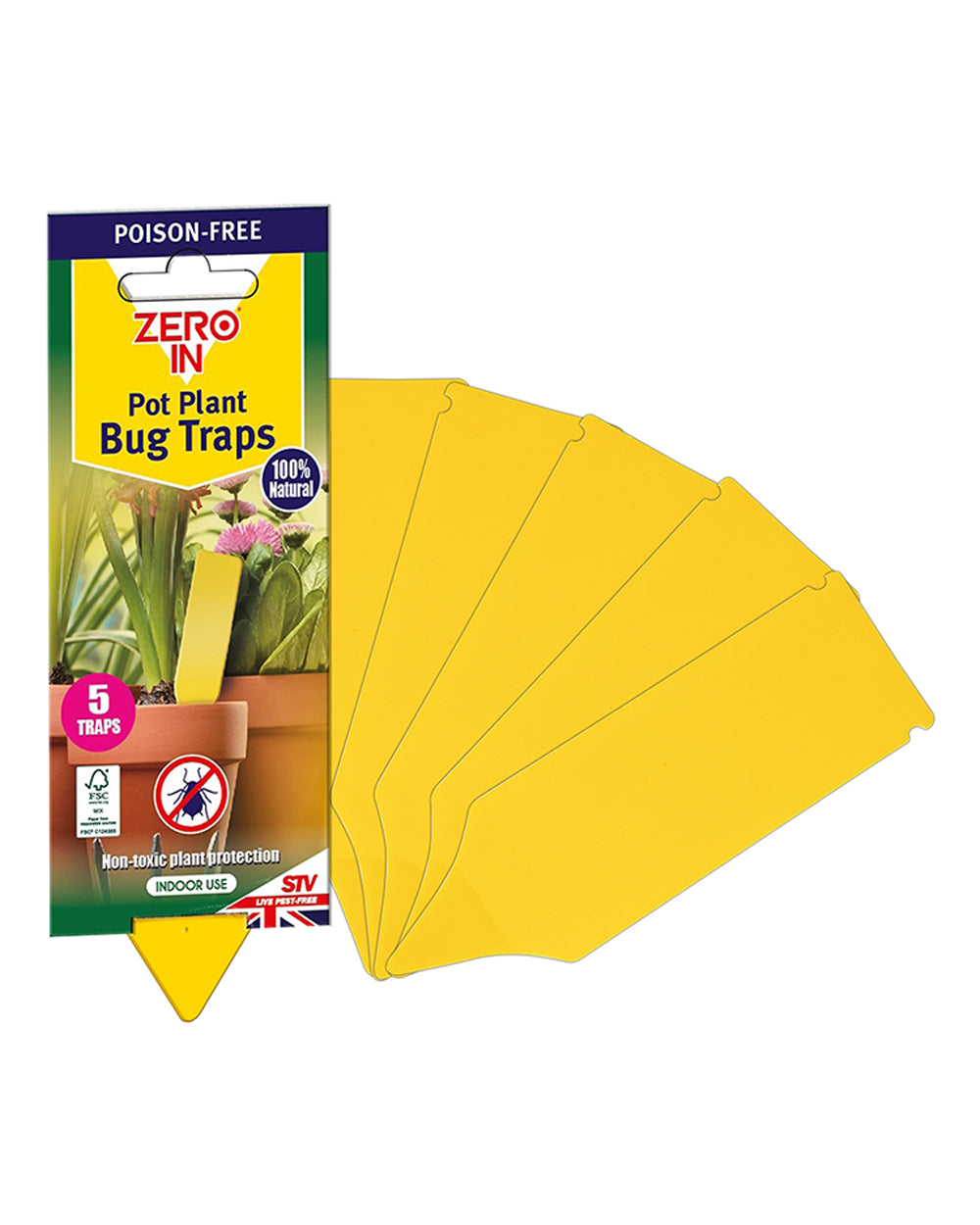 Zero In Pot Plant Bug Traps Pack of 5