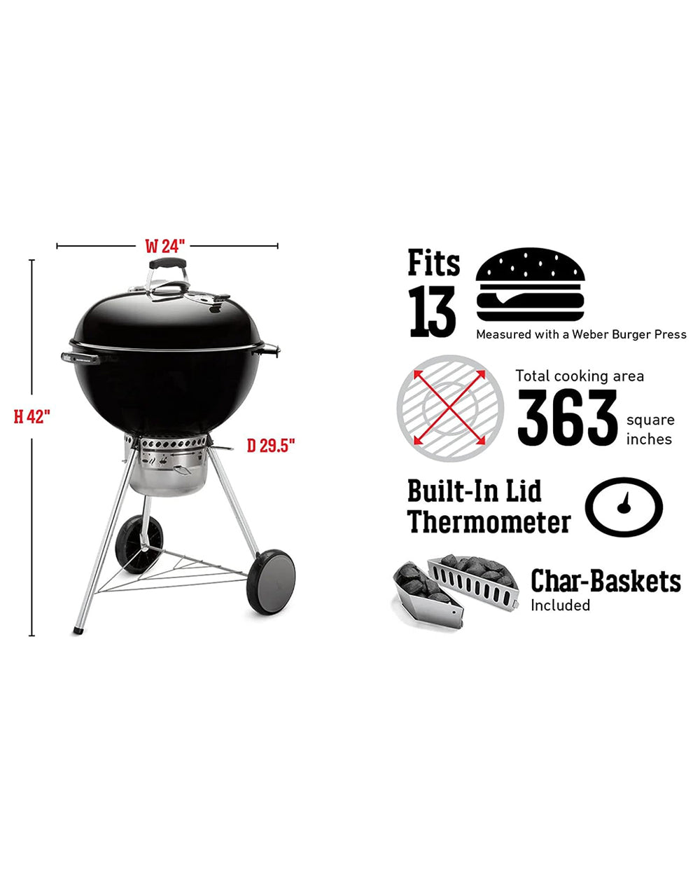 Weber Master Touch Charcoal Grill 22 inch Spring Ivory