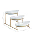 Shallow 11inches 3 Tier Oval Bowl with Gold Stand