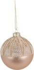 Homesmiths Christmas Ball Glass Zigzag With Glitter 8mm