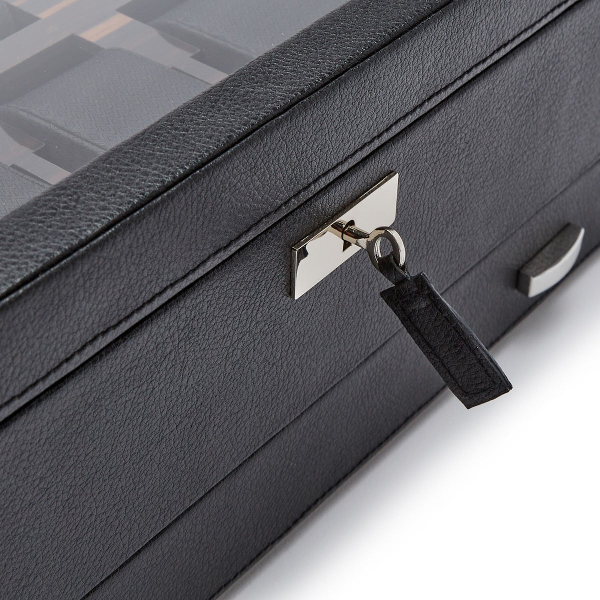 Wolf Roadster 10 pc Watch Box with Drawer Black Ebony Macassar