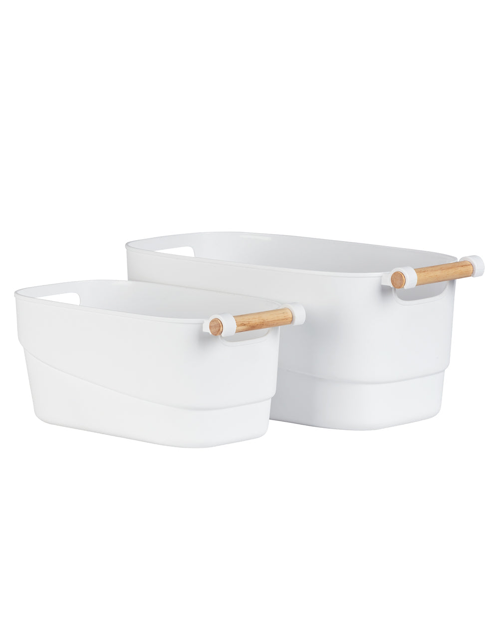 Wenko Organizer with Wooden Handle Small White