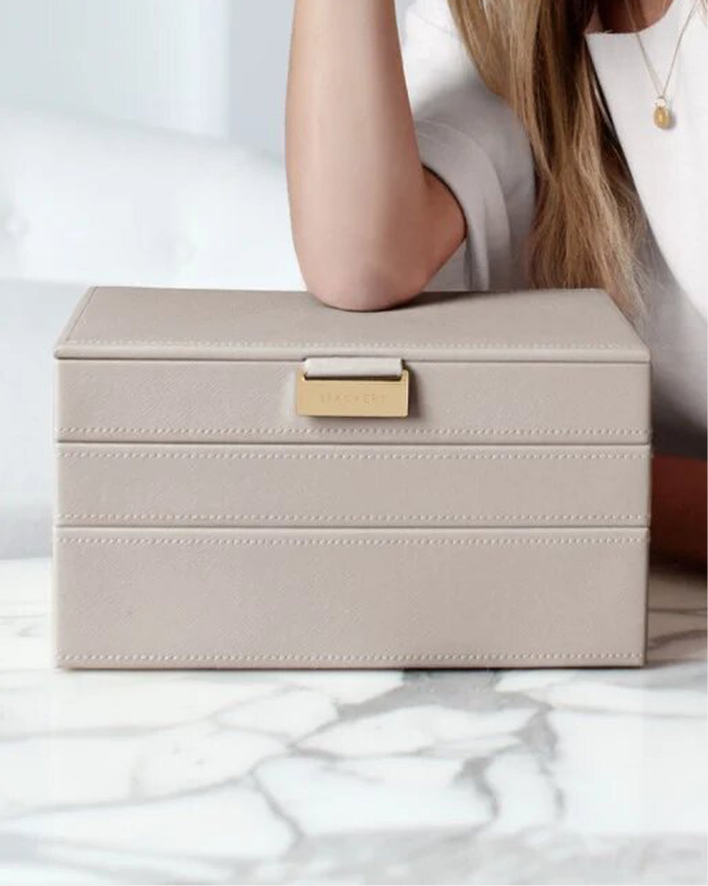 Stackers Classic Jewellery Box Taupe Set Of 3