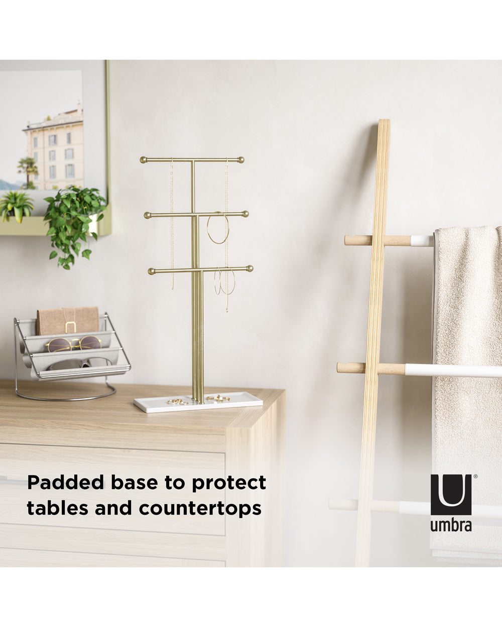 Umbra Trigem Jewelry Stand White Brass