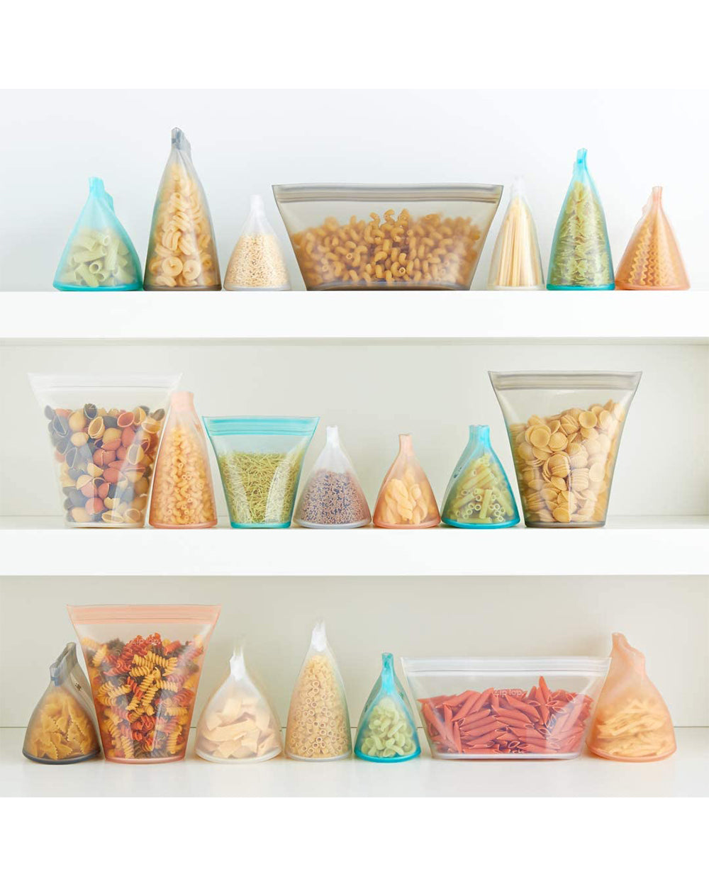 Zip Top 16oz Reusable Silicon Food Storage Small Bag Dish Peach