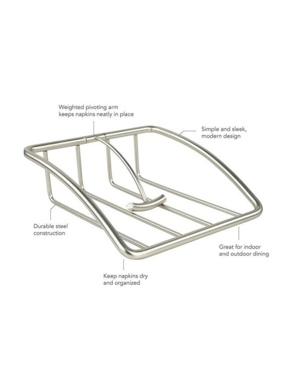 Spectrum Euro Napkin Holder Weighted Satin Nickel