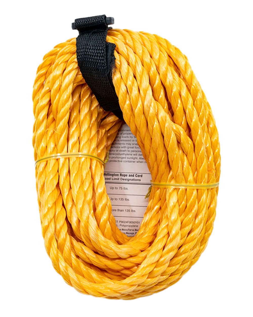 Wellington Cordage 3/8"x50' Yellow Poly Rope Twisted