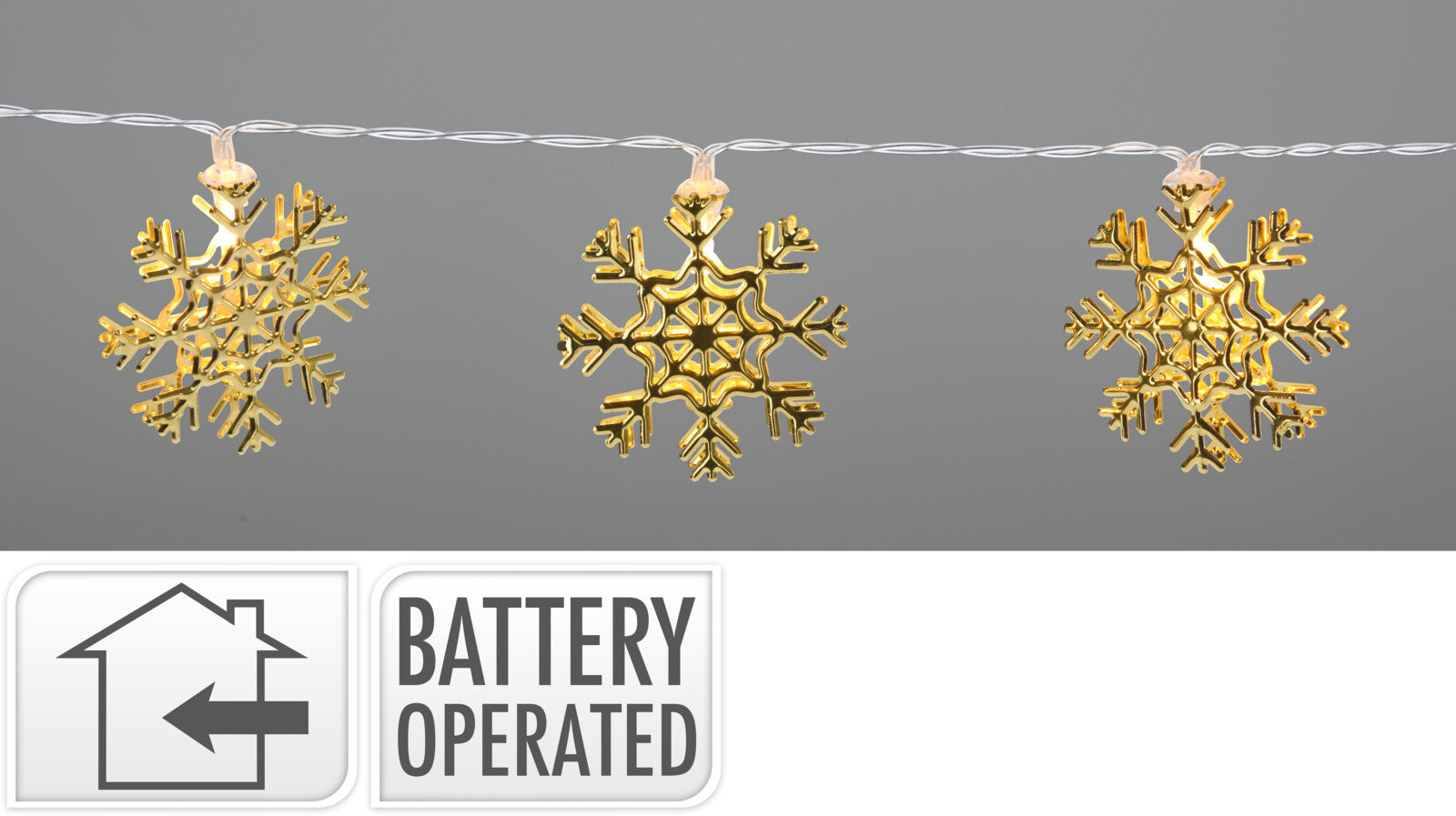 Homesmiths LED Chain Snowflake Gold