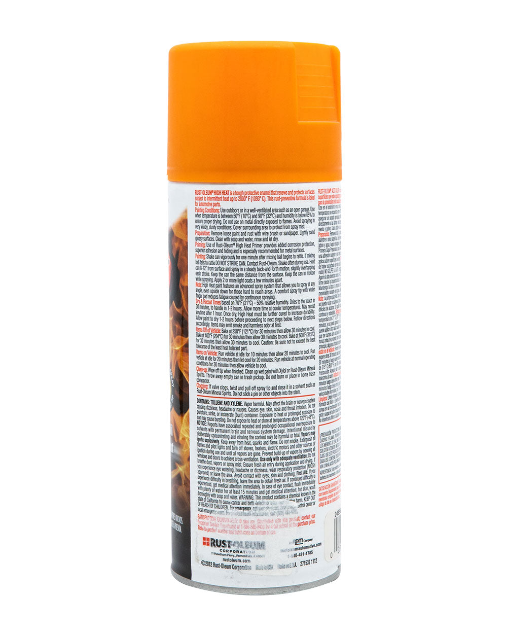 RustOleum Auto High Heat Flat Orange 12Oz