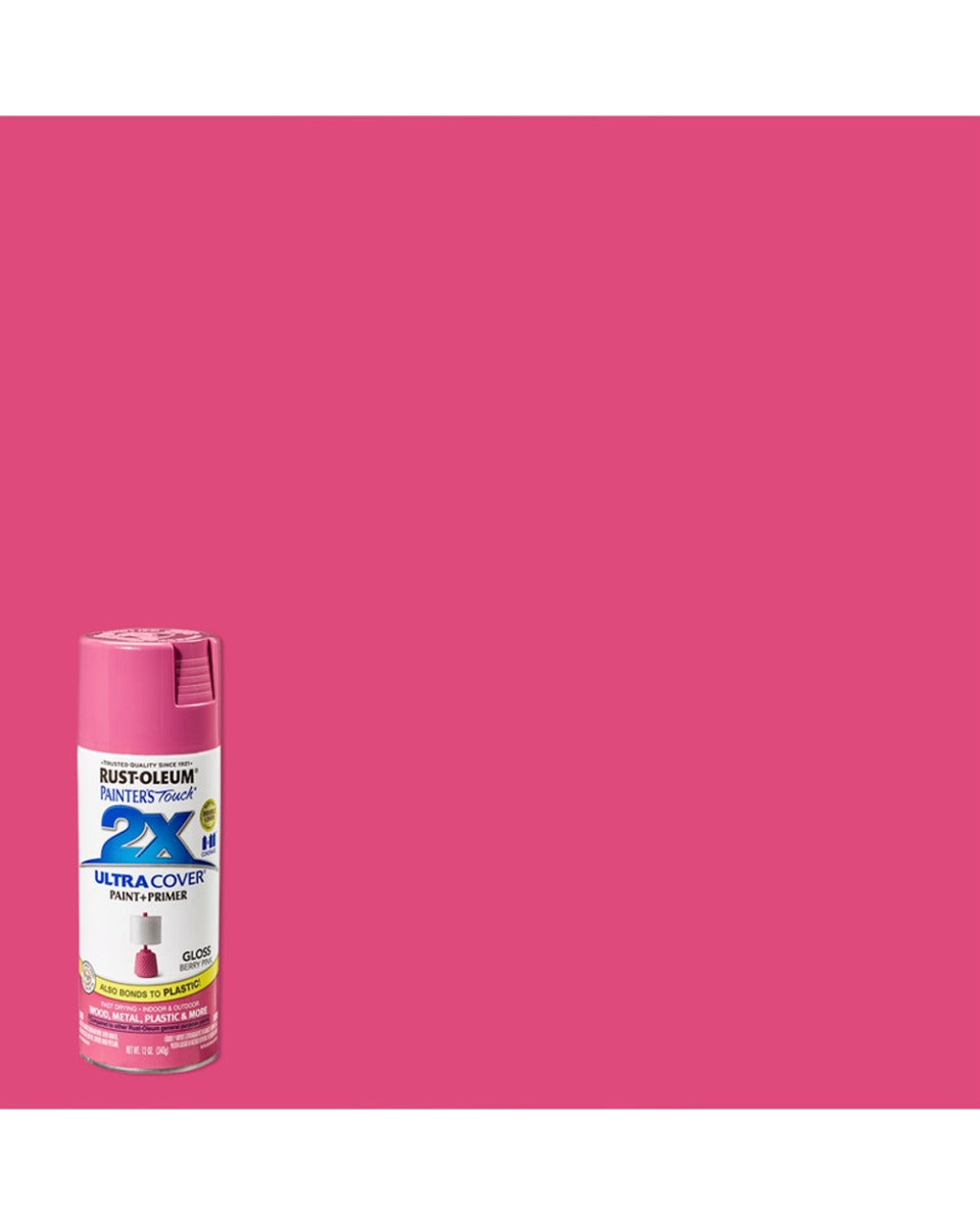 RustOleum PT 2X Ultra Cover Gloss Berry Pink 12Oz