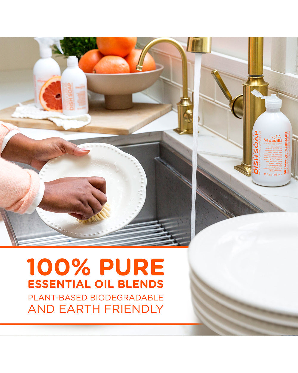 Sapadilla 16oz Dish Soap Grapefruit + Bergamot