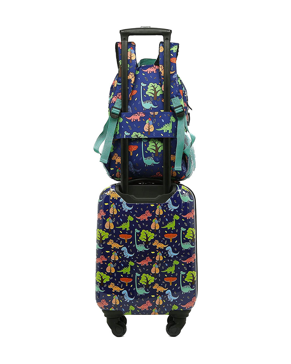 Travelers Club 5 Pieces Kids Luggage Set with 360° 4 Wheel Spinner System Dinosaur