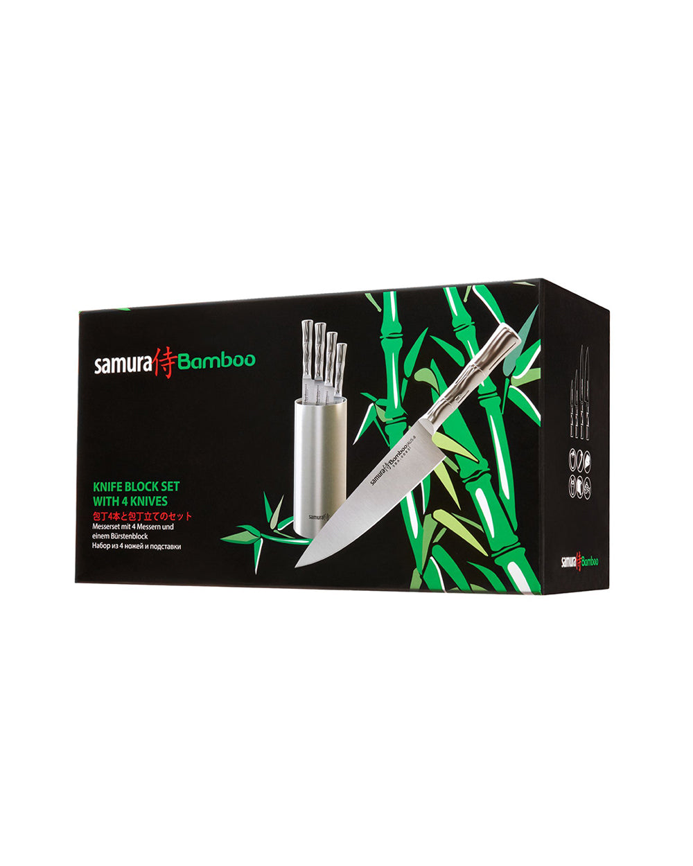 Samura Bamboo Knife Block with 4 Kitchen Knives Set