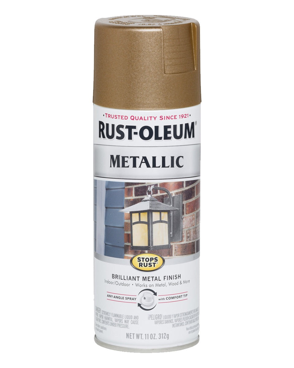 RustOleum Metallic Spray Antique Brass 11Oz